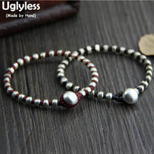 Uglyless Real S 925 Sterling Silver Bracelet Simple Ethnic Woven Bracelets for Women Vintage Ethnic Fine Jewelry Wax Rope Bijoux 2024 - buy cheap