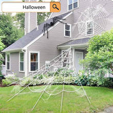 Telaraña gigante de Halloween, triangulación, superelástica, con correas de araña para Halloween, decoración del hogar al aire libre 2024 - compra barato