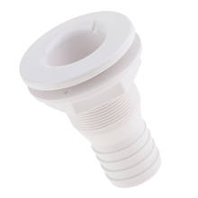 White Plastic Boat Thru Hull Fitting Drain Connector for 1-1/2" Hose Barb 2024 - buy cheap