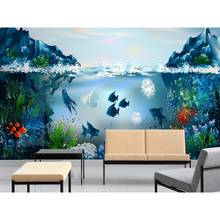 Wholesales Hot Custom Art Photo Wallpaper Huge Underwater Scenery Wall Decoration Poster Art Removable Wall Mural Wall Stickers 2024 - buy cheap