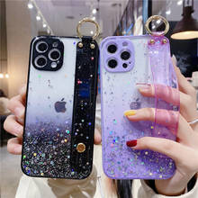 Glitter Sequins Wristband Case For OPPO A31 Back Cover For OPPO A3S A5 F9 A8 A52 A92 Realme C11 C15 Stand Clear Cases 2024 - buy cheap