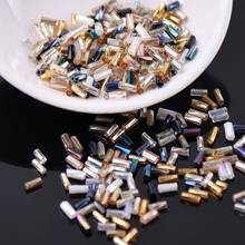 Miçangas espaçadoras de semente de vidro, 10g/480 peças de tamanho 2x4mm, para fazer joias, acessórios de costura de vestuário diy 2024 - compre barato