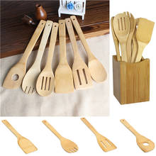 kitchen tools 6pcs Bamboo Spoon Spatula Kitchen Utensil Wooden Cooking Tool Mixing Set 2024 - buy cheap