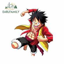 Earlfamily 13cm x 11.2cm para o macaco d luffy anime personalidade criativa etiqueta do carro moda pára-choques decoração do carro de vinil decalque 2024 - compre barato