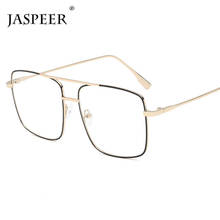 Jaspeer óculos de armação quadrada grande, óculos da moda para homens e mulheres, armações clássicas, estilo retrô metálico 2024 - compre barato
