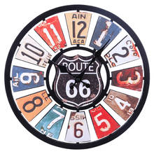 34cm Euramerican Retro Route 66 Silent Wall Clock Colorful Clocks For Home Decor Wall Clock Quartz Modern Design 2020 new 2024 - buy cheap