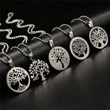 Fashion Tree Necklaces Stainless Steel Fashion Vintage Black Men Necklaces Pendant Necklaces Women Female Male Jewelry 2024 - buy cheap