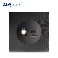 Satellite TV and DATA Socket Ethernet RJ45 CAT6 Wallpad Luxury Aluminum Metal Panel Weak Electric Wall SAT Outlet RJ45 2024 - buy cheap