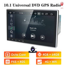 10.1-дюймовый 2Din Android10.0 Универсальный Автомобильный без DVD плеер стерео радио GPS навигация WIFI Bluetooth DAB OBD2 TVbox 4 Гб RAM + карта + камера 2024 - купить недорого