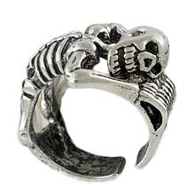 Регулируемое Винтажное кольцо в стиле панк с изображением злого дракона, черепа, мужское кольцо из медного сплава, байкерское кольцо в стиле рок, рэпа, скелета, голова, готическое Ювелирное Украшение 2024 - купить недорого