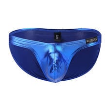Men Sexy Leather Briefs Shiny Briefs Long Bulge Pouch Shorts Exotic Mens Underwear Gold Pantys Mens Thongs Dots Male Panties 2024 - buy cheap