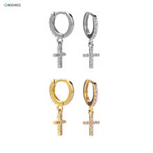 Kikichicc-pendientes de plata esterlina 100% 925 para mujer, aretes colgantes con forma de cruz, joyería de circonia cúbica, 2020 2024 - compra barato