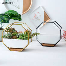 Vaso de cerâmica maceta para parede, vaso suspenso de plantas suculentas vaso de flores para orquidias ar, vaso de plantas dentro de casa 2024 - compre barato