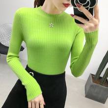2020 Autumn Winter New Sweater Women Round Neck Pullover Knit Sweater Loose Long Sleeves Women Tops Bottom Sweater Womens 2024 - buy cheap