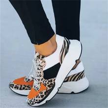 New Woman Sneakers Fashion Thick Platform Leopard Print Vulcanized Trainer Shoes Plus Size Casual Breathable Walking Flats Shoes 2024 - buy cheap