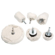 White Cloth Cotton Polishine Wheel Rotary Waxed Cloth Buffing Mop Drill Wheel For DIY Coat Paints Waxing Detail Polishing 6pc 2024 - buy cheap