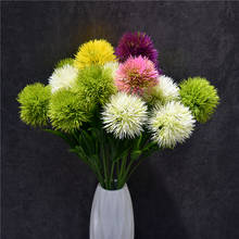 Yo cho flor artificial dandelion, bola pequena de plástico, ramos de flores falsas, pompon, diy, festa em casa, decoração de mesa de casamento 2024 - compre barato
