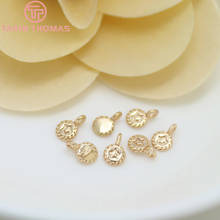 10PCS 4.5x7MM 24K Champagne Gold Color Plated Brass Small Round Star Charms High Quality Diy Jewelry Accessories 2024 - buy cheap