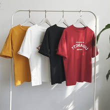 Camisetas femininas casuais e soltas, estampa de letras, moda urbana, hip hop, para meninas, estudantes, 2020 2024 - compre barato