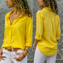 White Blouses Women Turn Down Collar Basic Button Solid Summer Long Sleeve Shirt Elegant Chiffon Office Lady Slim Plus Size Tops 2024 - buy cheap