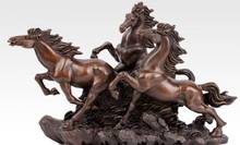 Frete grátis estátua auspiciosa de feng shui, cavalo de guerra puro e vermelho chinês de bronze 2024 - compre barato