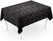 Pano de mesa clássico damask antigo, pano clássico clássico elegante e bege com estampa floral 2024 - compre barato