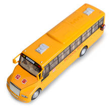 1:32 som e leve de autocarro escolar para crianças, modelo de carro de brinquedo com liga de peso para transmissão ao vivo, som de porta aberta e leve de tamanho grande 2024 - compre barato