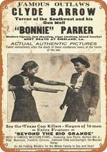 1935 Bonnie and Clyde Deaths Movie Metal Tin Sign Retro Vintage Sign for Home and Bar Wall Decor 20x30cm 2024 - buy cheap