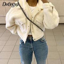 Darlingaga Fashion Lamb Wool Autumn Winter Coat Women Jacket Fleece Shaggy Warm Cropped Jackets Overcoat Single Breasted Outwear 2024 - buy cheap