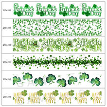 50 Yards Clover Happy St. Patrick's Day Printed Grosgrain,satin Ribbon Hair Accessories 2024 - buy cheap