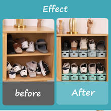 5/10 pçs sapato rack para organizador sapatos ajustável suporte duplo prateleira calçado suporte slot armário de armazenamento rack 2024 - compre barato