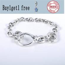 100% 925 Sterling Silver pandora Bracelet Eternity Symbol Flower Knot Chain New DIY Luxury Woman Romantic Temperament 2024 - buy cheap