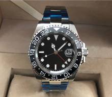 Sapphire crystal 40mm GEERVO black dial Asian Automatic Self-Wind movement ceramic bezel GMT luminous men's watch gr357-g8 2024 - buy cheap