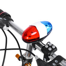 Practical Safety 4 Buttons Warning Electric Bell Bicycle Bike Front Light Warning Siren Cycling Electric Horn Bell 6 LED 4 Sound 2024 - buy cheap