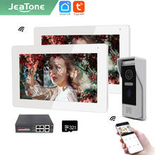 Jeatone-intercomunicador de vídeo para casa inteligente, 7 polegadas, ip, wi-fi, sem fio, monitor interno, detecção de movimento, campainha, com câmera ao ar livre, tuya 2024 - compre barato