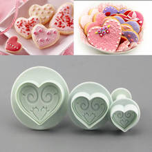 1SET Pattern Hearts Plunger Fondant Cookies Molds Cutters Sugar Craft Biscuits Moulds Cup Cake Desserts Decoration DIY Tools 2024 - buy cheap