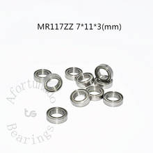 Mr117 zz 7*11*3(mm) 10 peças de rolamento de metal selado embutido para rolamentos de aço cromado mini peças de transmissão de metal 2024 - compre barato