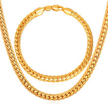 Collare-conjunto de joyas de cadena africana para hombre, juego de collar, pulsera, cadena con eslabones estilo serpiente, Color dorado/plateado/Negro, S561 2024 - compra barato