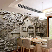 Beibehang-papel tapiz personalizado 3d, mural en relieve, cabaña de construcción, sala de estar, dormitorio, Fondo de TV, mural peint 3d 2024 - compra barato