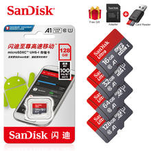 Sandisk-cartão de memória micro sd original, 64gb, a1, 128gb, 100 mb/s, 32gb, classe 10, sdxc, ultra, sdhc, 32gb, 16gb 2024 - compre barato