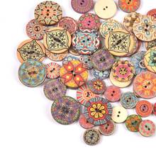 50pcs Flower Pattern Wooden Buttons 2 Holes 15/20/25mm Mixed for DIY Scrapbooking Decorative Clothing Craft Sewing Tools 2024 - buy cheap