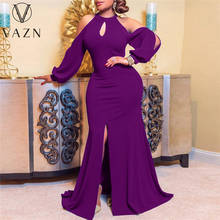 VAZN-vestido de noche largo hasta el suelo para mujer, elegante, a la moda, Maxi, Delgado, de cintura alta, novedad de 2021 2024 - compra barato