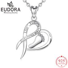 Eudora, милое детское ожерелье в виде ног, 925 пробы, серебряное, юбилейное ювелирное изделие, прекрасный кулон I love you Baby, лучший подарок для мамы D476 2024 - купить недорого