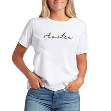 Футболка женская с забавным принтом «тетушка», хлопковая рубашка с коротким рукавом и круглым вырезом, повседневный топ свободного покроя, на лето 2024 - купить недорого