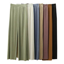 Fdfklak Spring Summer Ice Silk Pijama Pant Women Wide Leg Loose High Waist Straight Trousers New 2021 Pantalones De Mujer 2024 - buy cheap