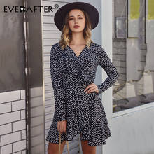 EVERAFTER Casual Bohemain floral print dress women long sleeve ruffles mini dress intage elastic high waist party dress vestidos 2024 - buy cheap