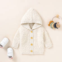Детские свитера, кардиганы с капюшоном на осень и зиму с длинными рукавами для новорожденных, для маленьких мальчиков и девочек, трикотажная одежда для детей, повседневная верхняя одежда, детские куртки 2024 - купить недорого