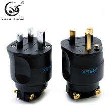 Xssh alta fidelidade de áudio diy sistema de som acústico oi-end ac power plugue elétrico 3 pinos reino unido britânico plug fusível conector 2024 - compre barato