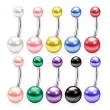 Piercing para el ombligo de acero inoxidable para mujeres y niñas, 14G, 1 unidad, 10mm de longitud 2024 - compra barato