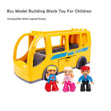 Строительные блоки большого размера, детские игрушки, большой город, самодельный автобус, Игрушечная модель автомобиля, можно ездить на 6 Минифигурок, обучающие игрушки для мальчиков и девочек 2024 - купить недорого